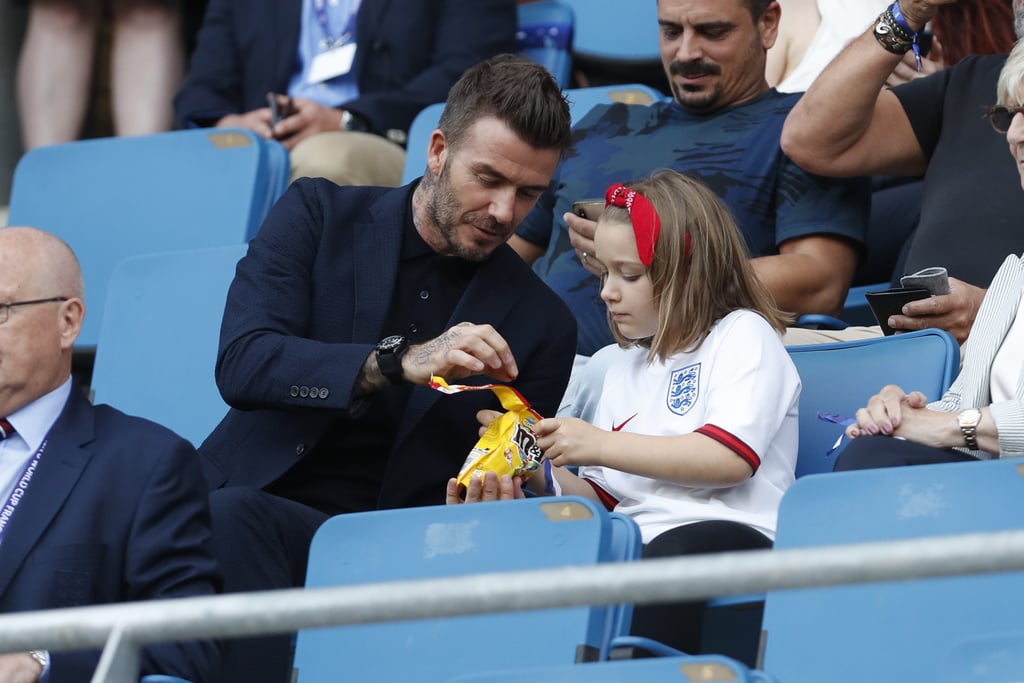 David Beckham and Harper at World Cup Pictures June 2019