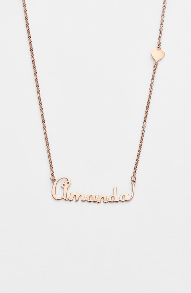 Argento Vivo Personalized Script Name With Heart Necklace