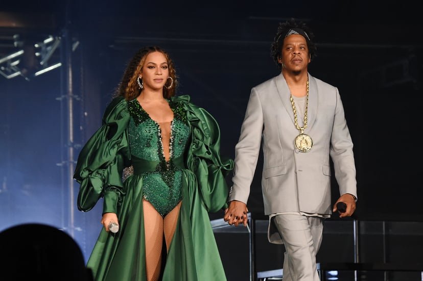 JOHANNESBURG, SOUTH AFRICA - DECEMBER 02: Beyonce and Jay-Z perform during the Global Citizen Festival: Mandela 100 at FNB Stadium on December 2, 2018 in Johannesburg, South Africa.  (Photo by Kevin Mazur/Getty Images for Global Citizen Festival: Mandela 