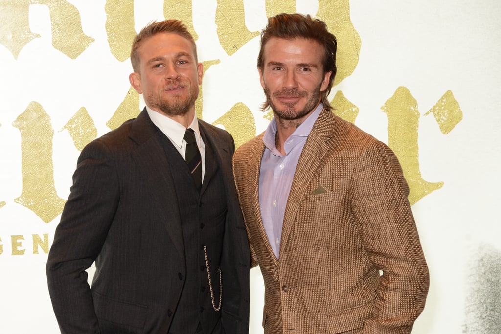 David and Brooklyn Beckham at King Arthur London Premiere
