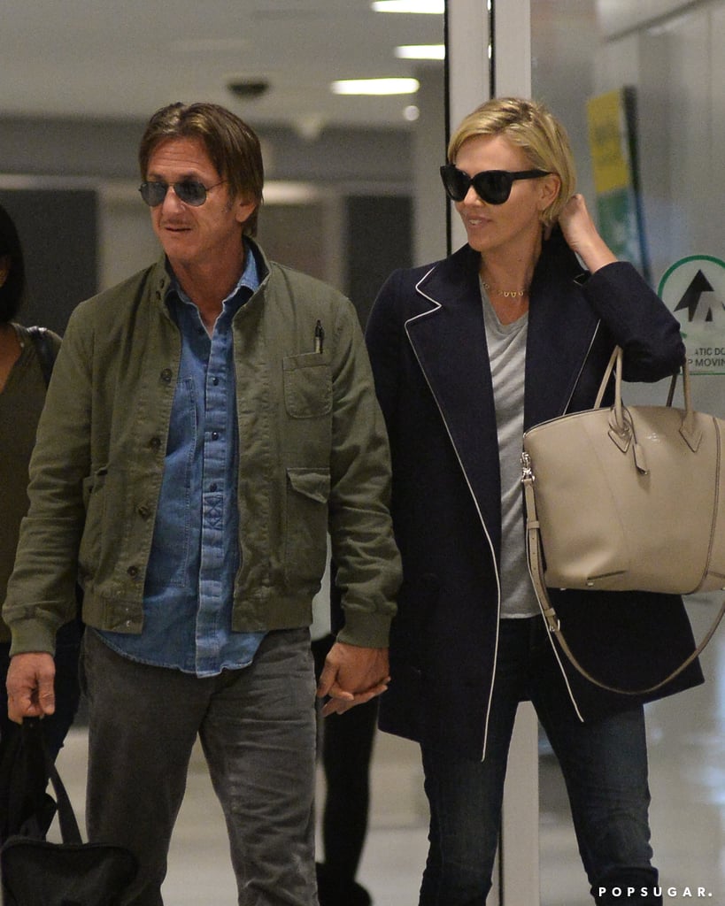 Charlize Theron and Sean Penn at JFK Airport