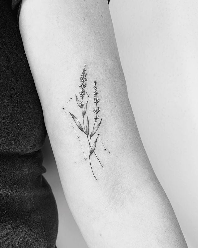 Floral Gemini Constellation Tattoo
