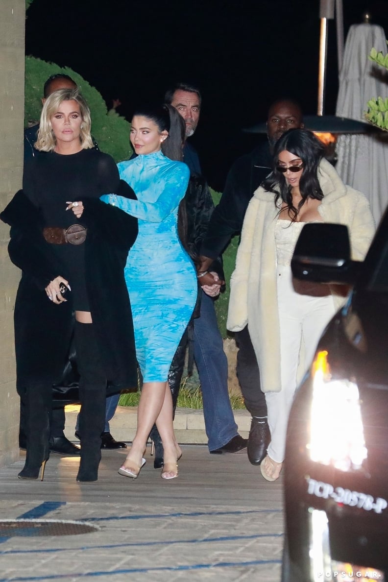 Kylie Jenner Out to Dinner at Nobu With Khloé and Kim Kardashian