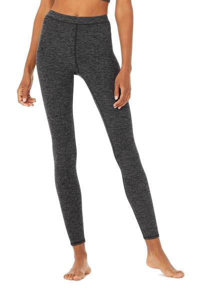 Alo Yoga High-Waist Alosoft Flow Legging in Dark Heather Grey
