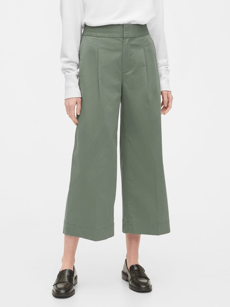 Gap High Rise Wide-Leg Khaki Pants