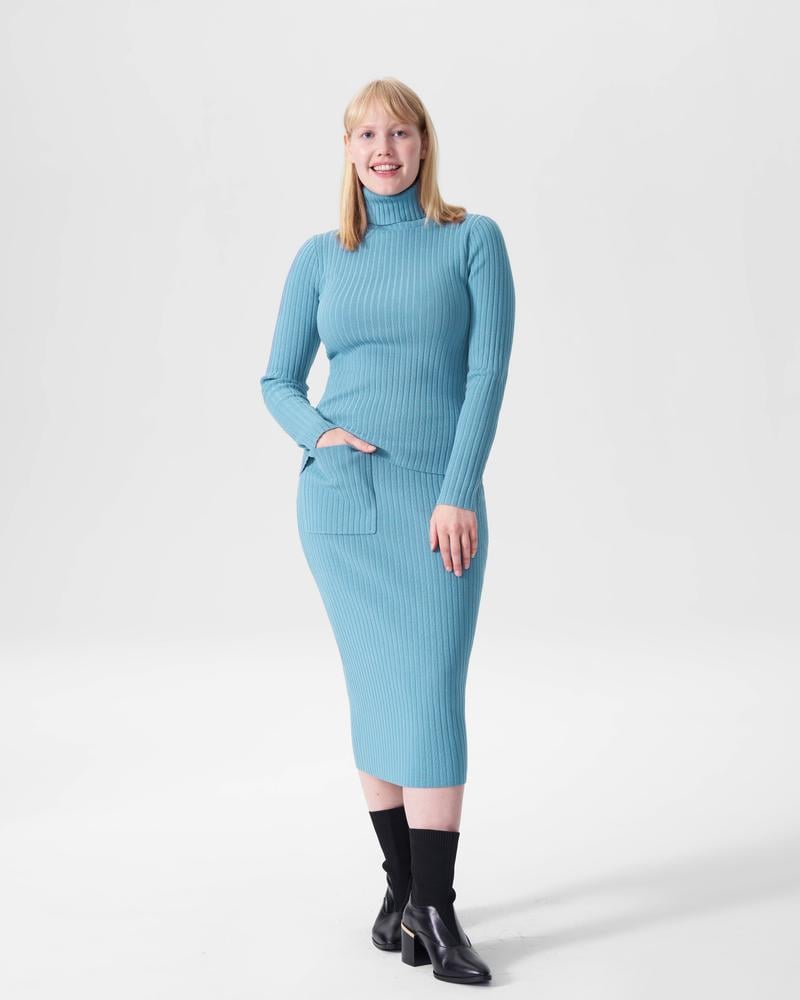 Universal Standard Ana Ribbed Sweater Skirt With Pocket For