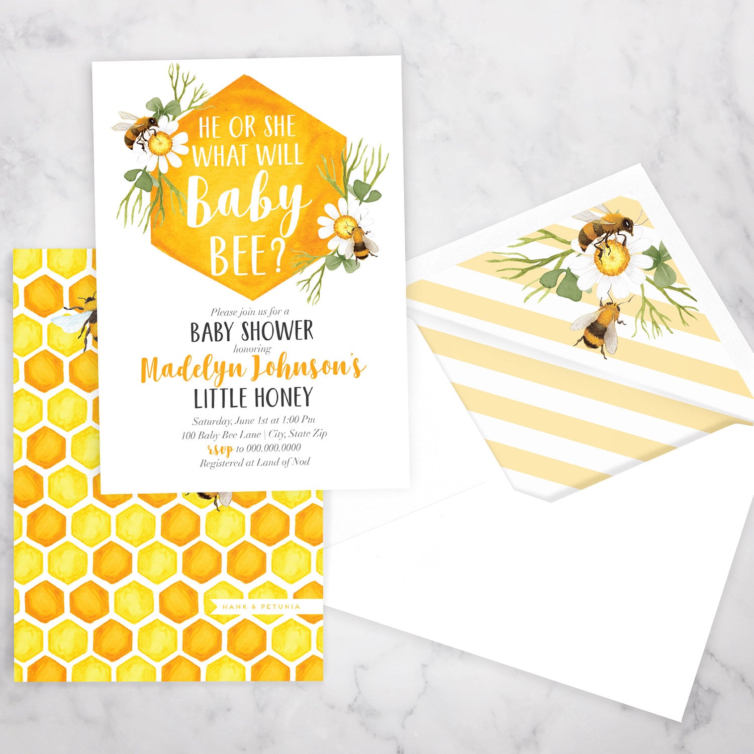 baby bee invitations