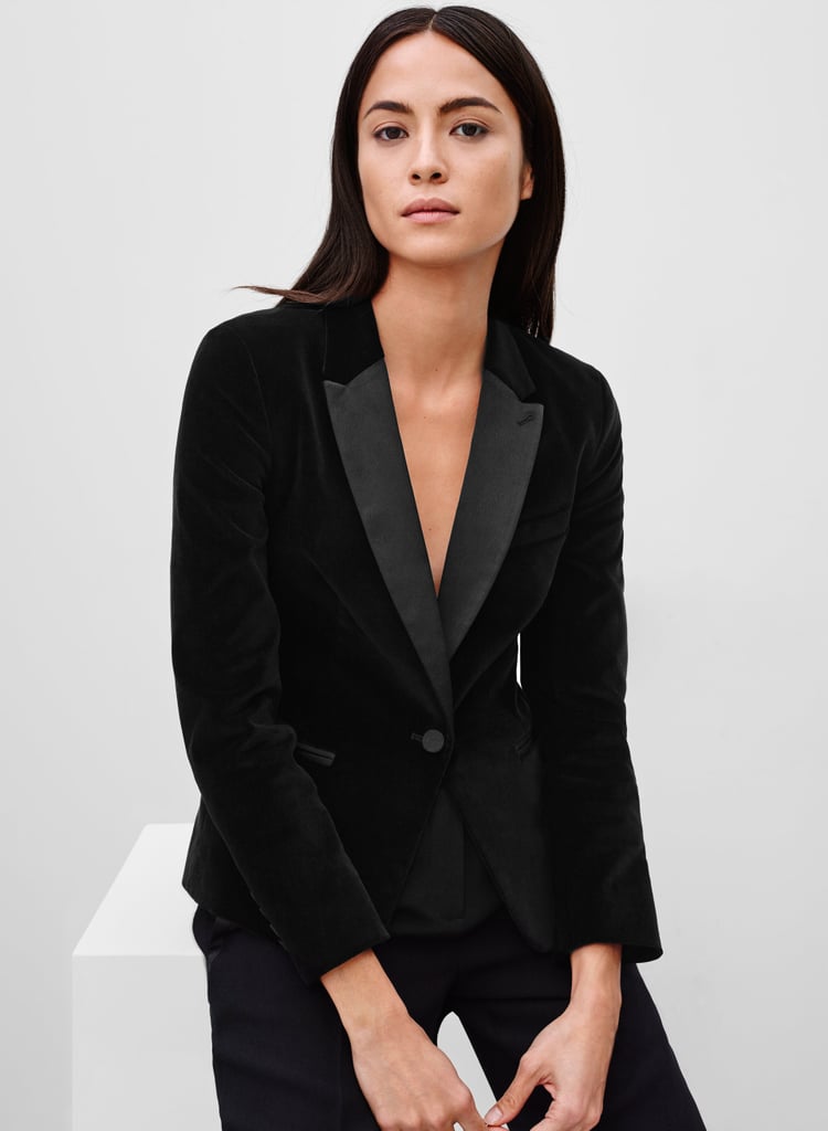 When my leather jacket just doesn't feel festive enough, I'll pull on this velvety Aritzia blazer ($185) for a Holiday-outfit update.

— HM