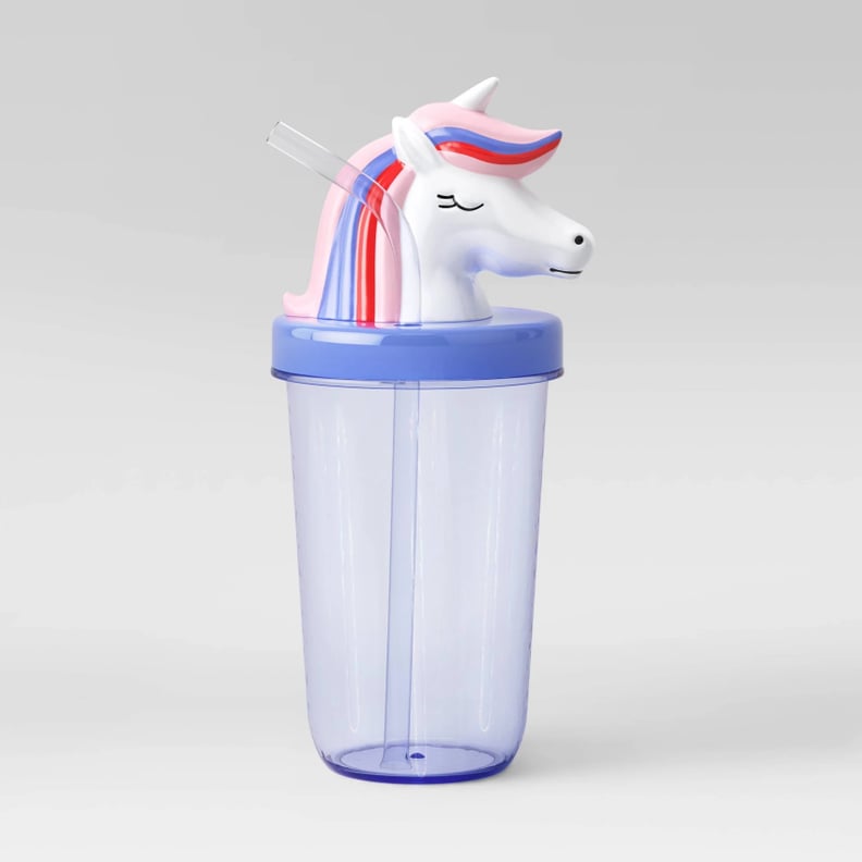 Plastic Unicorn Tumbler With Straw