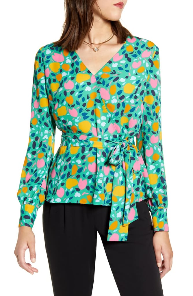 Halogen Faux Wrap Blouse