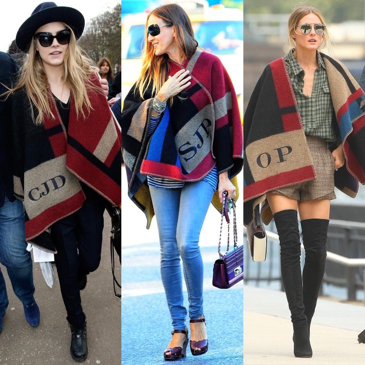 Celebrities Wearing Monogrammed Burberry Poncho | POPSUGAR Fashion