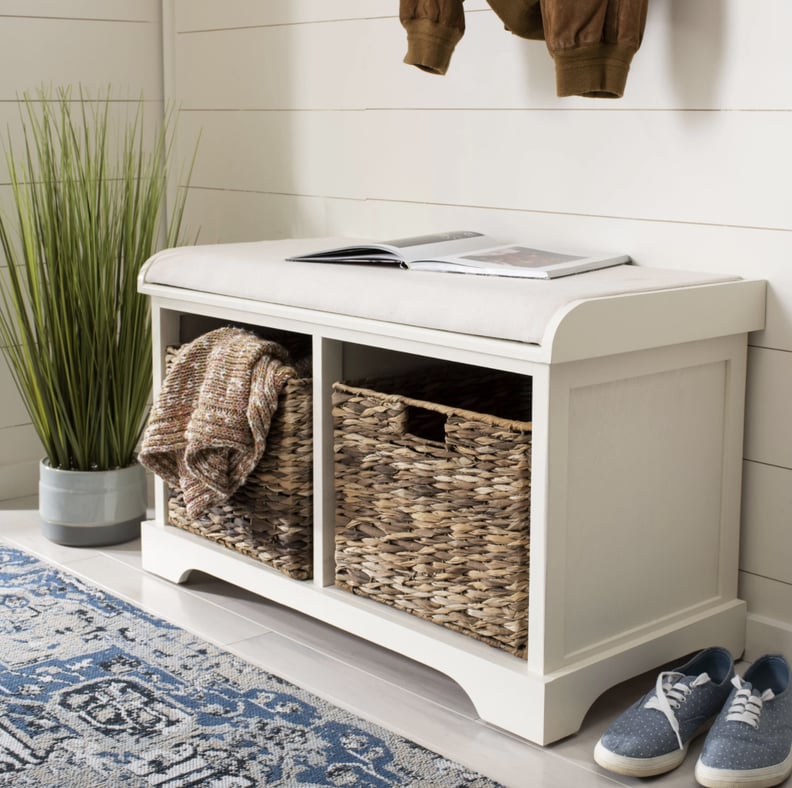 A Bench With Baskets: Briananthony Upholstered Cubby Storage Bench