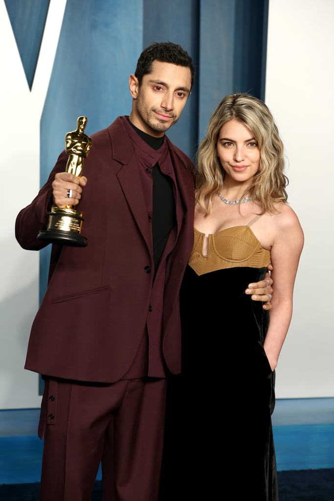 Riz Ahmed and Fatima Farheen Mirza at the 2022 Vanity Fair Oscars Party