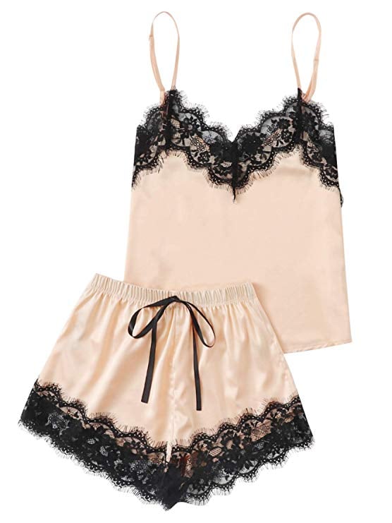 For Spoiling a Loved One: MakeMeChic Lace Satin Sleepwear Pajama Set