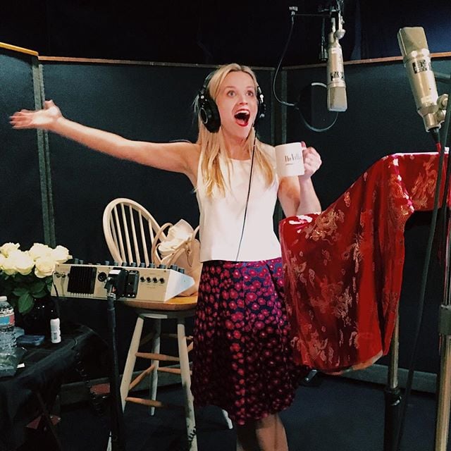 Reese couldn't contain her excitement over a secret project she's working on.