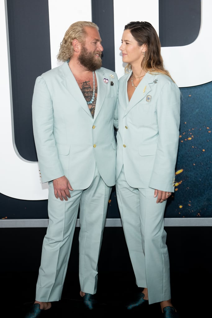 Jonah Hill and Sarah Brady Wear Matching Blue Gucci Suits