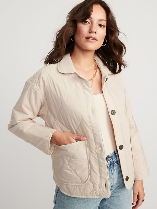 fleece lined quilted utility jacket thread & supply