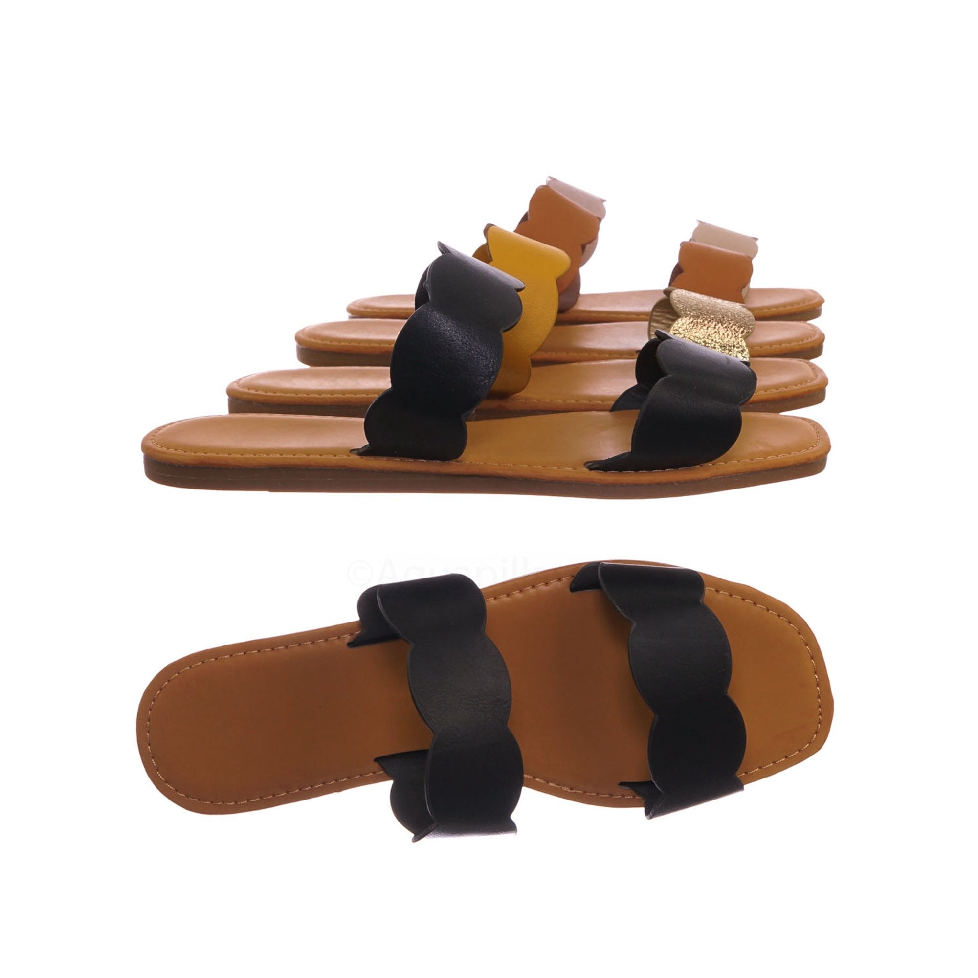 Bamboo scalloped sandals top