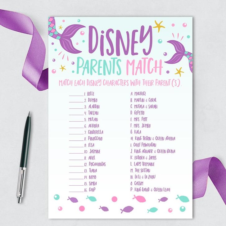 Instant Download Girl Baby Shower Game Pink White Match The Disney Parents Printable Cherry Blossom Disney Parent Match Game 5MQ8W