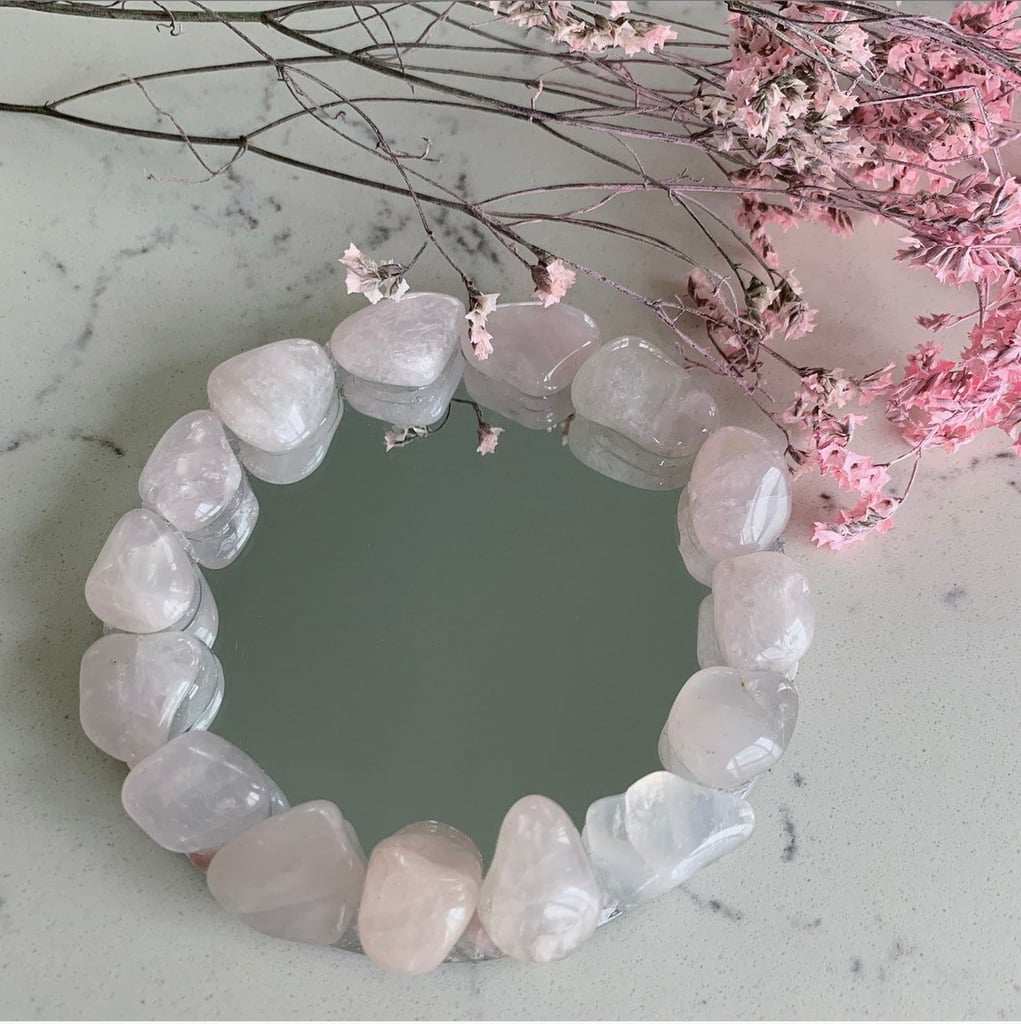 Rose quartz mirrored tray
