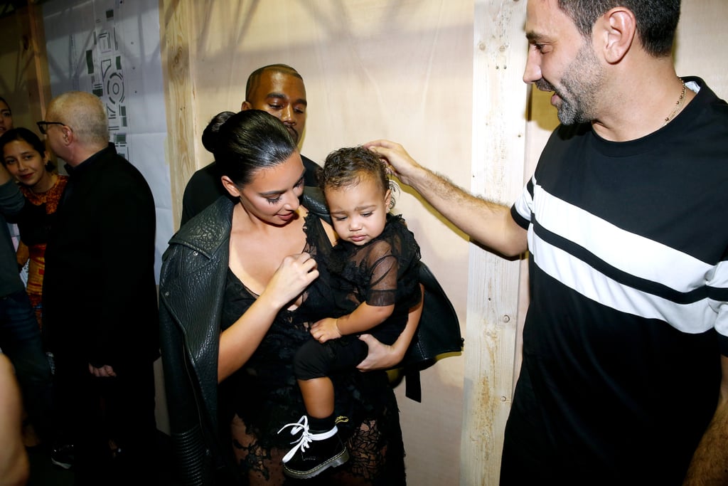Kim Kardashian and North West at the Givenchy Show