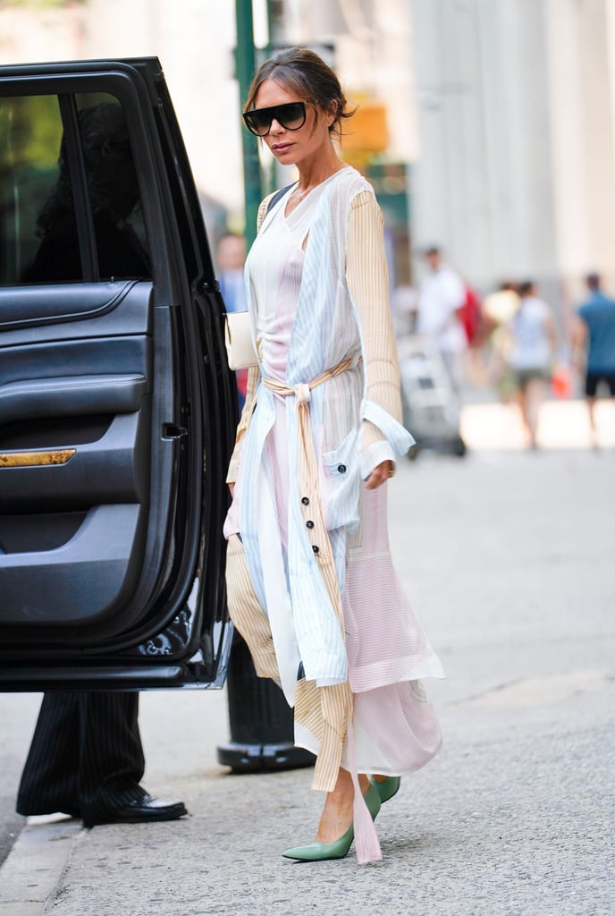 Victoria Beckham Green Heels in NYC 2018