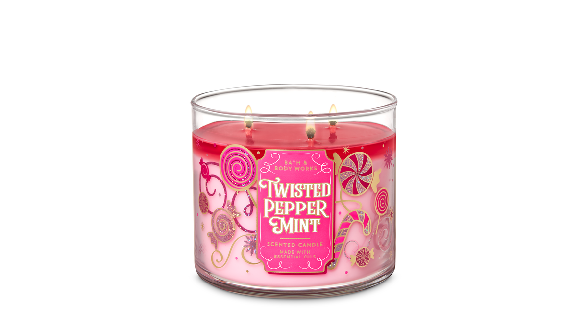Twisted Peppermint 3Wick Candle Bath & Body Works Just Dropped Its