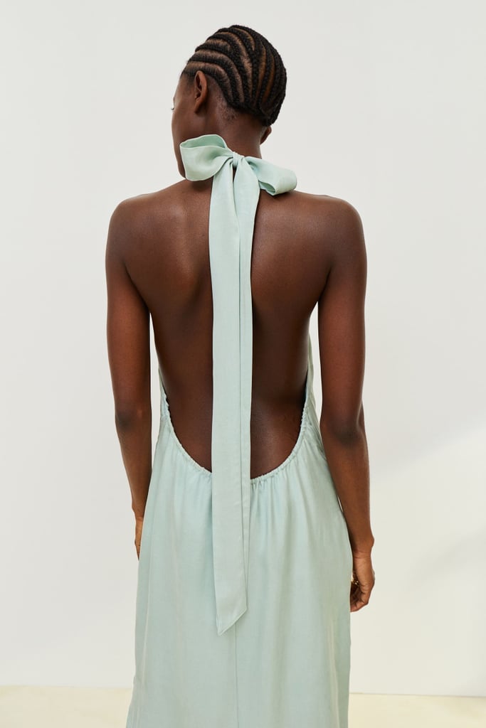 For a Head-Turning Piece: Halterneck Dress