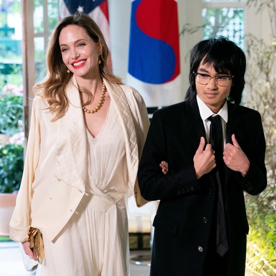 Angelina Jolie和Son Maddox在白宫州餐