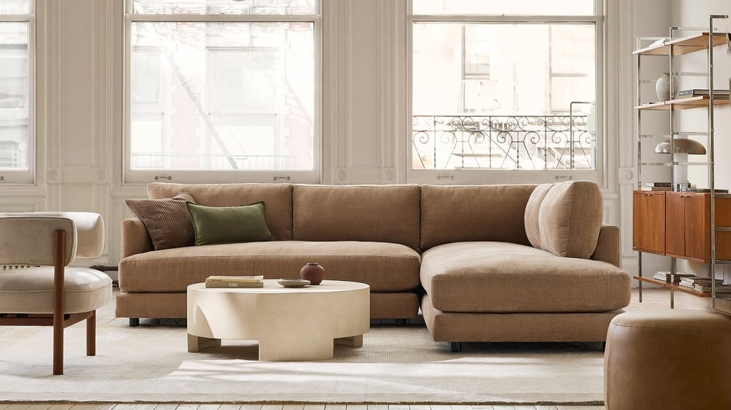 West Elm Haven 2-Piece Bumper Chaise Sectional ($2,200, originally $4,398)
I can totally see anyone sinking into this Haven sectional after a long day — it looks insanely comfy and spacious. The chaise is perfect for stretching out with a blanket and a book, and the clean design would fit just about any living room.
