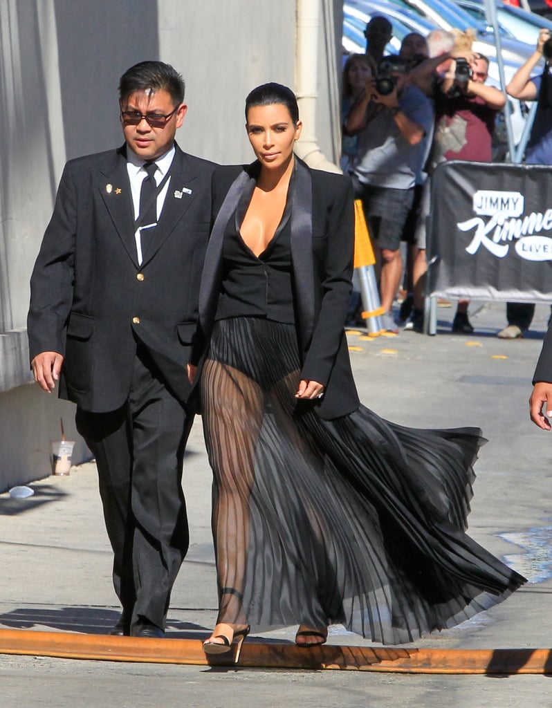 Kim Kardashian's Sheer Dress on Jimmy Kimmel Live! 2015