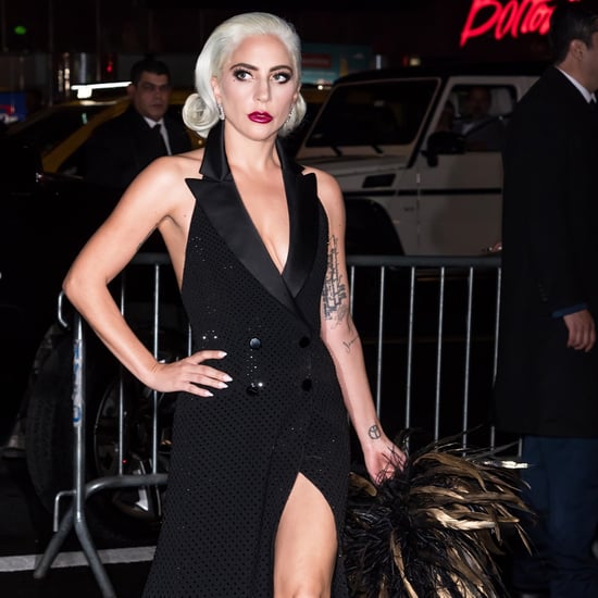 Lady Gaga's Black Tuxedo Dress January 2019