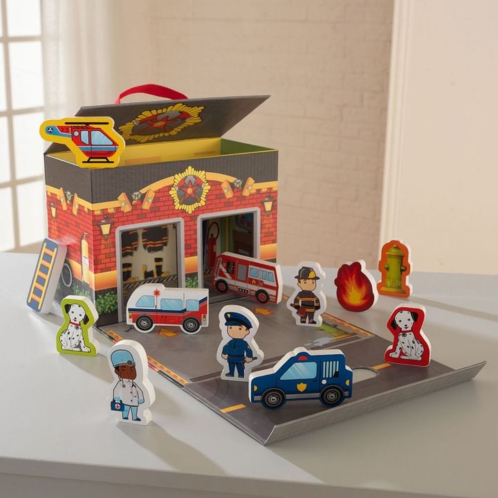 Kid Kraft Travel Box Emergency Rescue Play Set Travel Gifts For