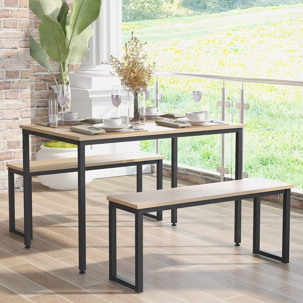 An Antiscratch Dining Set: Rhomtree 3-Piece Dining Set Table