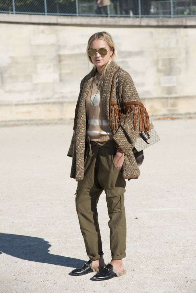 Fashion blogger Nina Suess paired them with a color-coordinated ensemble.