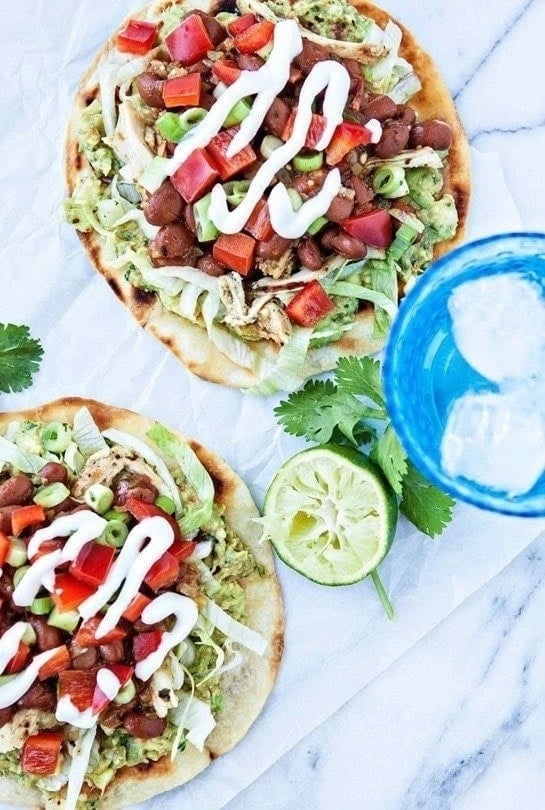 Chicken and Bean Tostadas