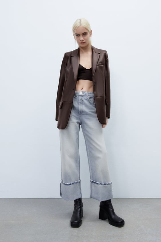 Faux Leather Blazer