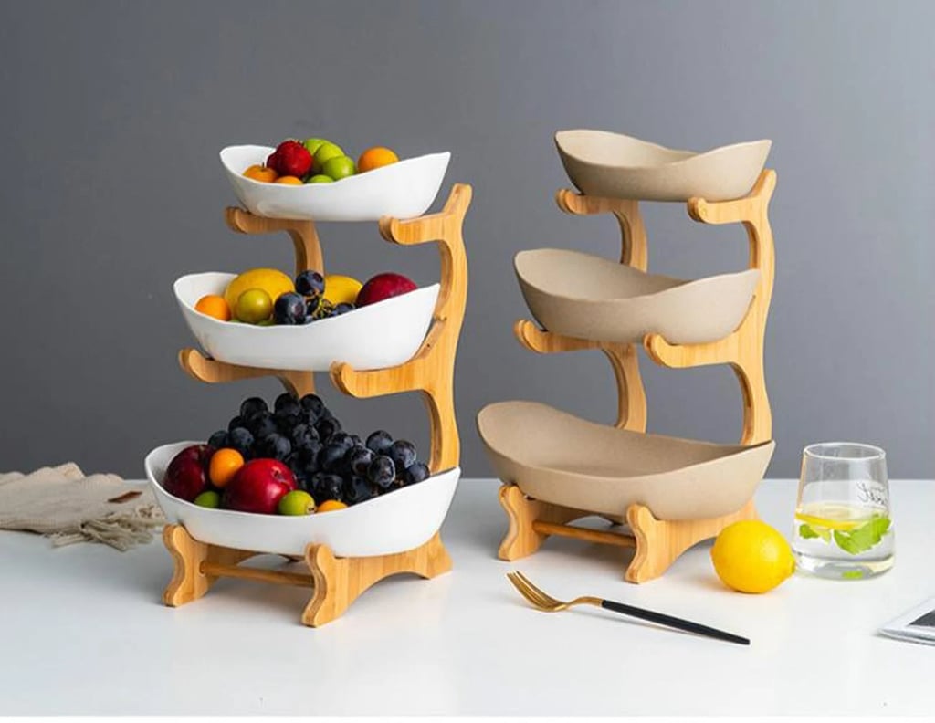 A Functional Decor Piece: Bamboo Multi-Tier Fruit Bowl