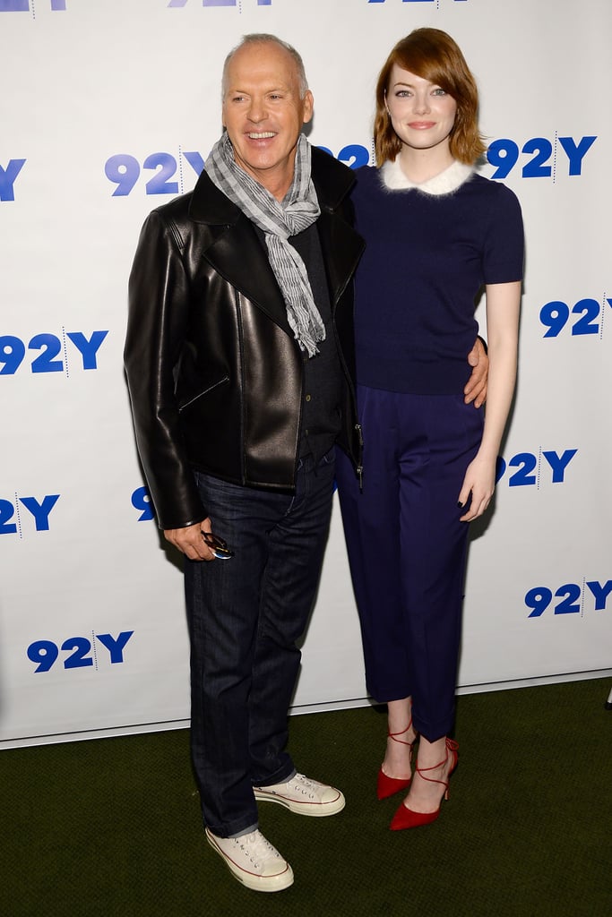 Emma Stone and Michael Keaton linked up for the 92nd Street Y Film Series in NYC on Monday.