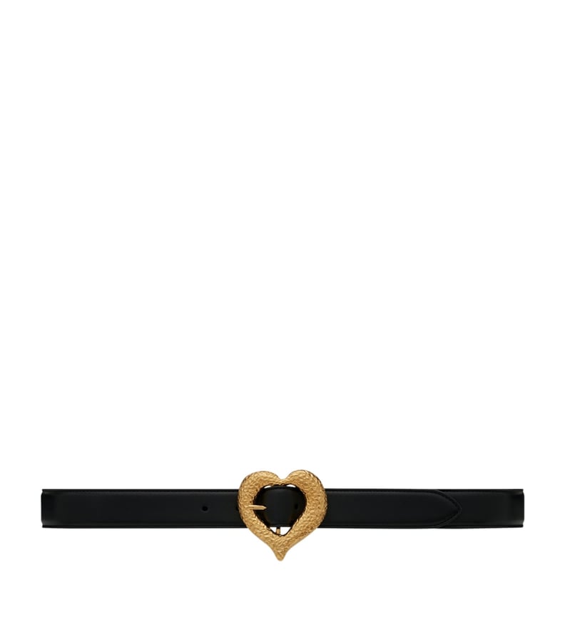 Saint Laurent Leather Heart Buckle Belt