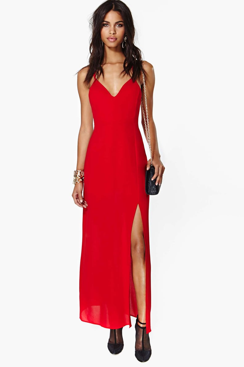 Nasty Gal Long Red Dress