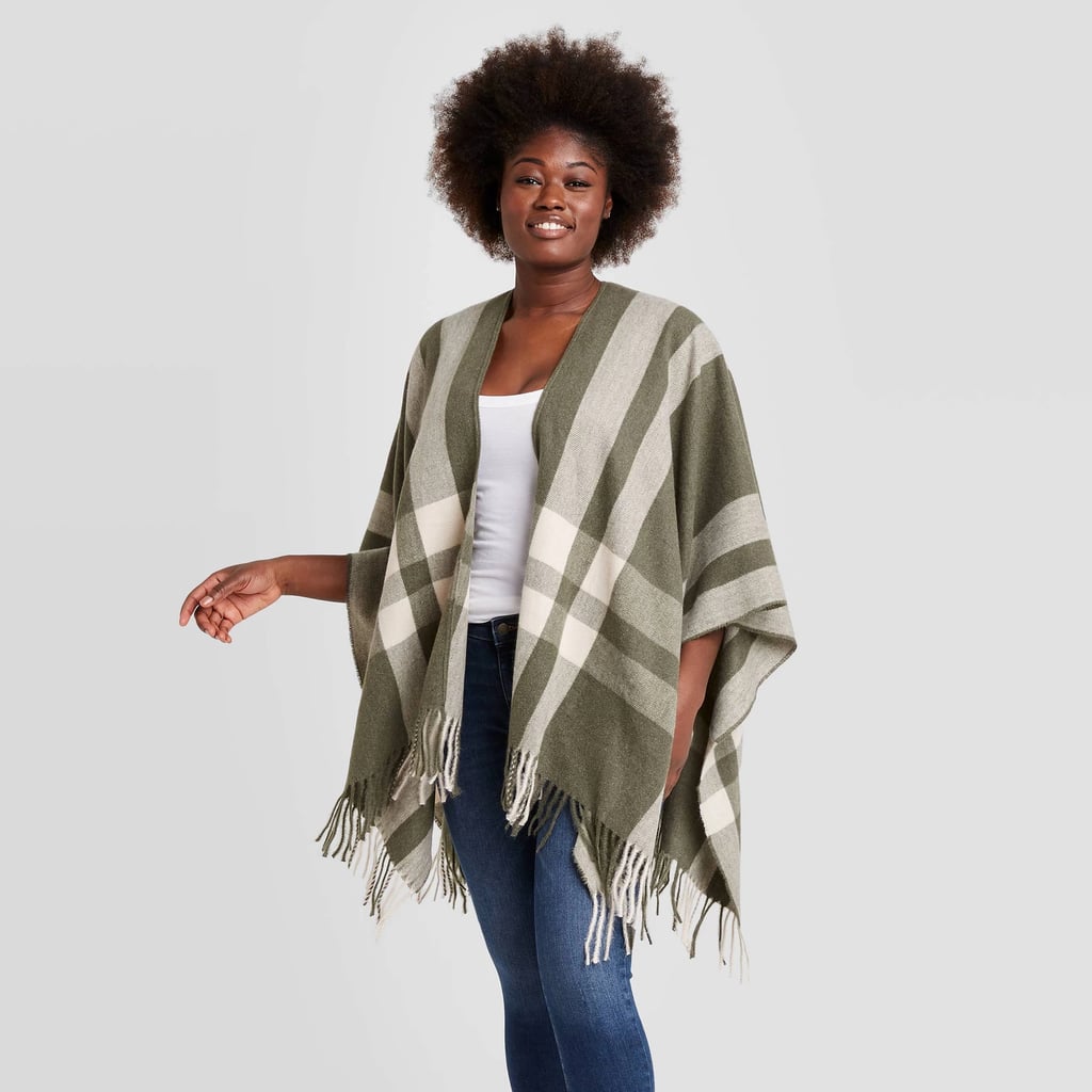 Universal Thread Plaid Ruana Kimono Jacket