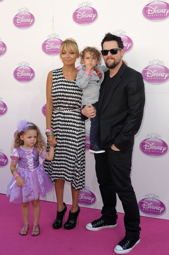 Nicole and Joel spent a fun family day with their little ones, Harlow and Sparrow, at a Disney event in London during October 2011.