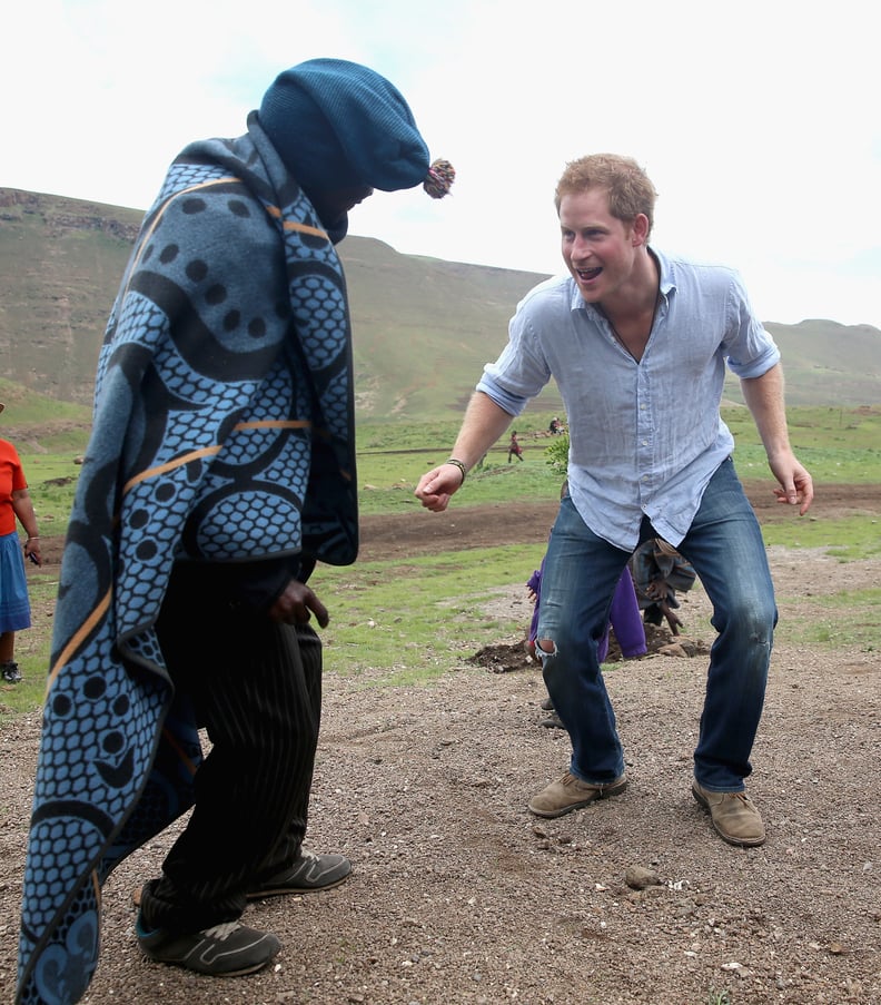 Harry and a Village Chief in Lesotho in December 2014