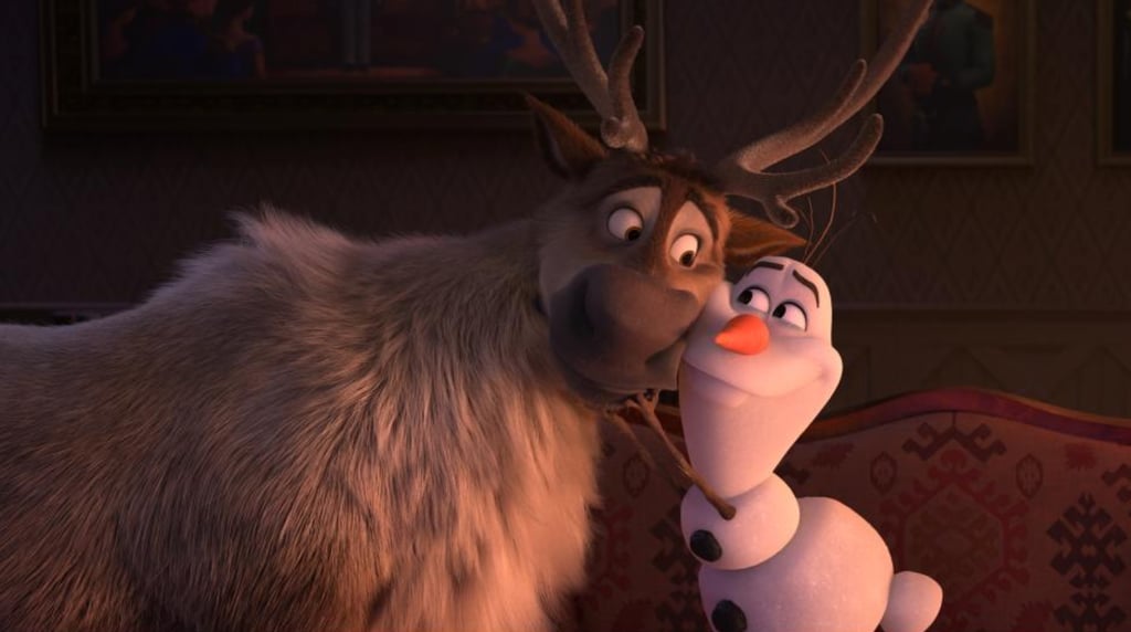 Hopefully you know these guys — it's Sven and Olaf (Josh Gad)!