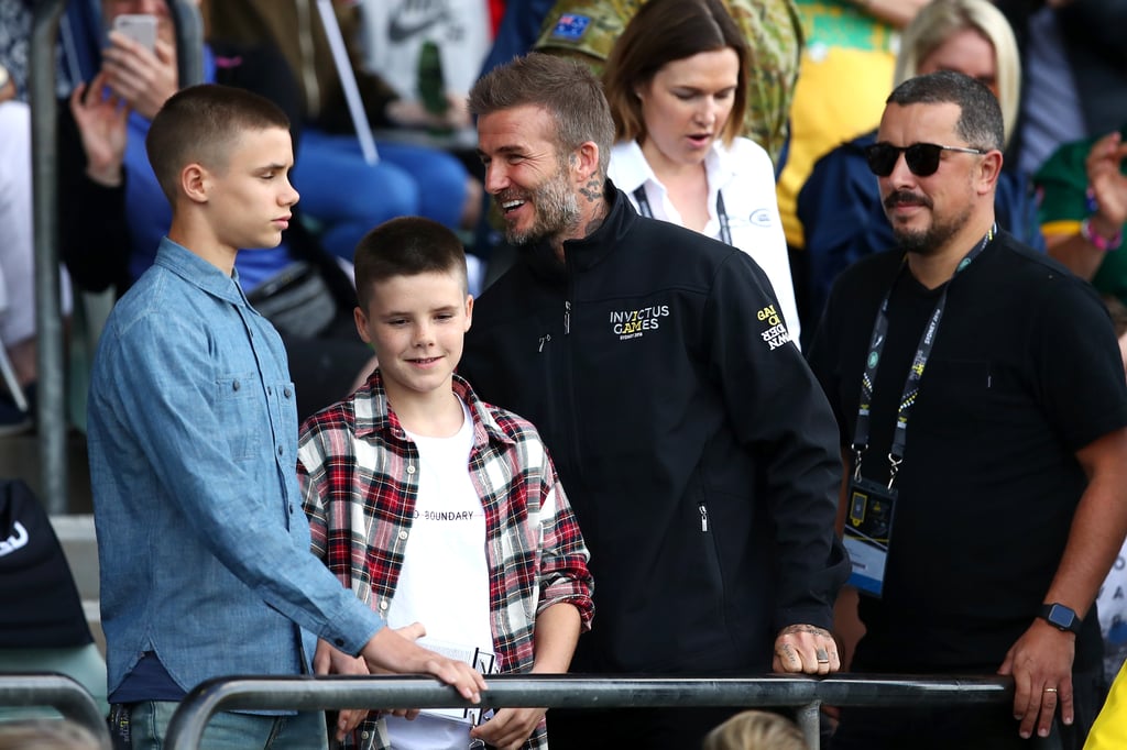 David Beckham With Romeo and Cruz at the 2018 Invictus Games