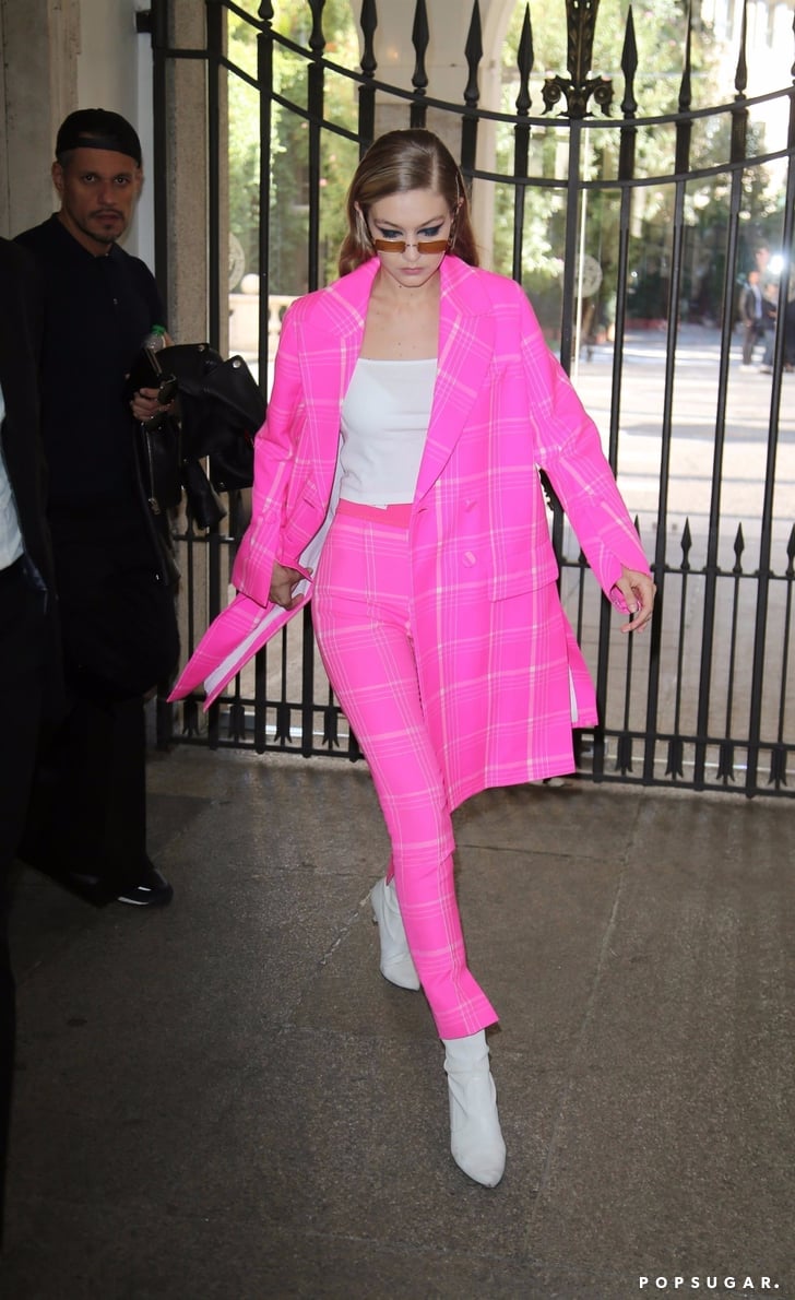 Gigi Hadid Pink Fendi Suit | POPSUGAR 