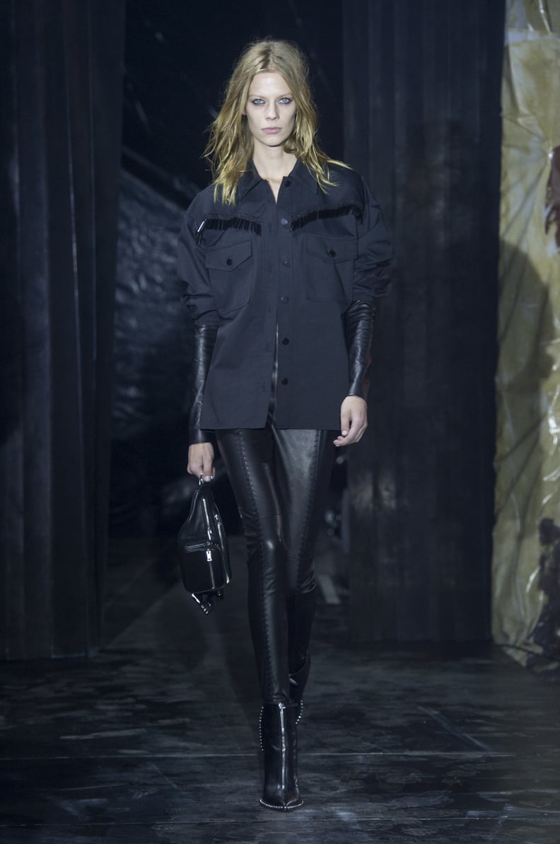 Incorporate a Strong Leather Piece Like Pants Into an All-Black Look