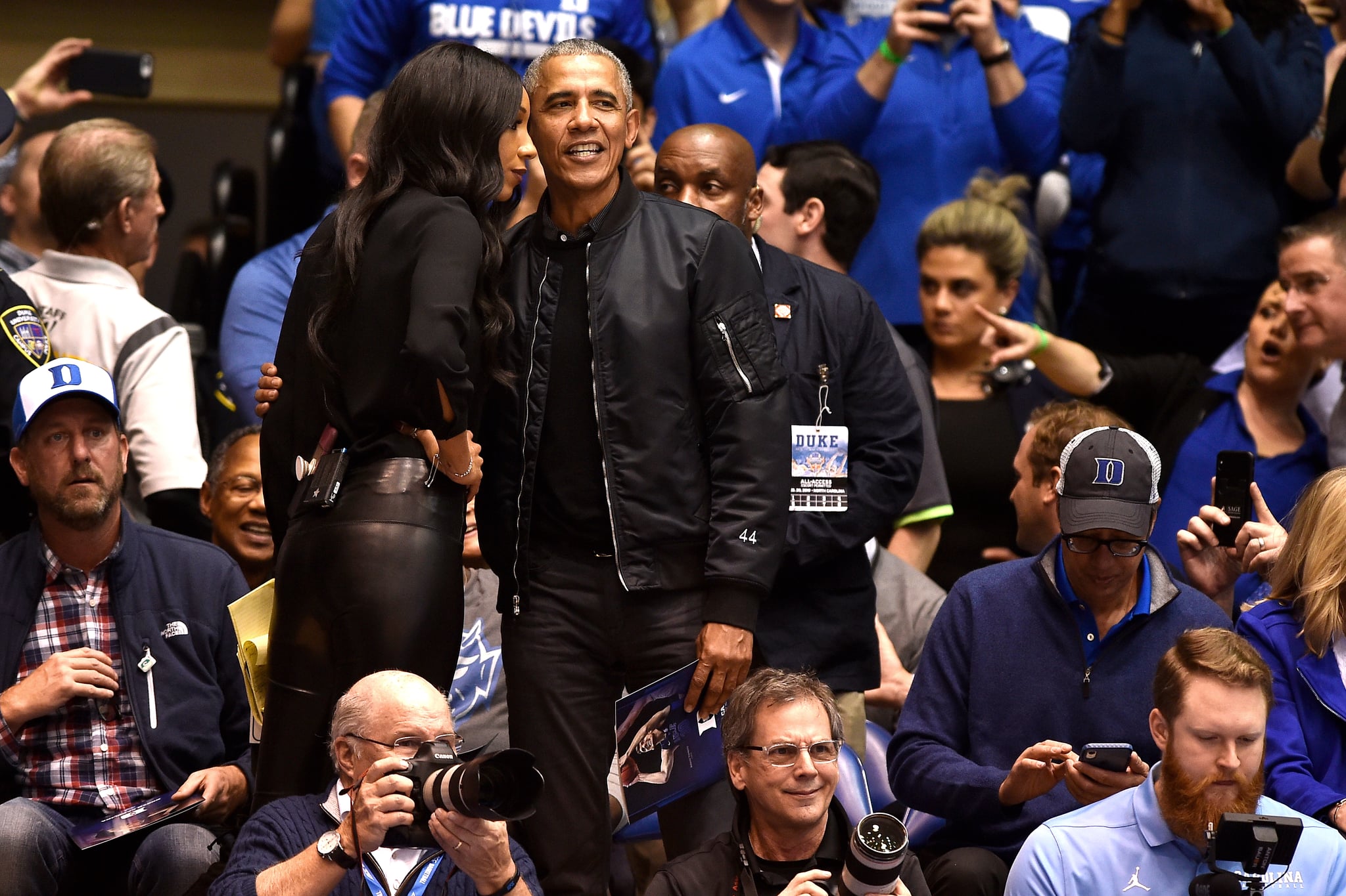 Barack Obama At The Unc Duke Basketball Game Feb 2019 Popsugar