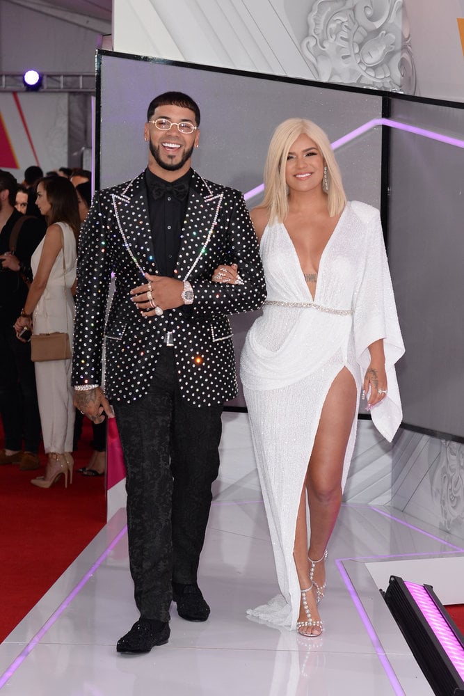 Anuel Aa And Karol G The Premios Billboard Red Carpet Brought Out Latinx Celebs Boldest Looks Popsugar Latina Photo 10